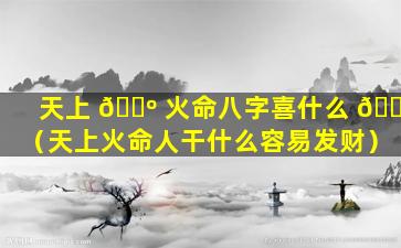 天上 🐺 火命八字喜什么 🌾 （天上火命人干什么容易发财）